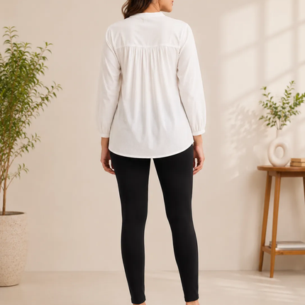 Black Cotton Lycra Ankle-Length Women’s Leggings – 4-Way Stretch