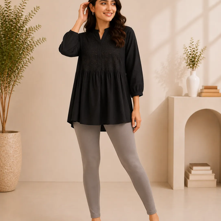 E Skin Cotton Lycra Ankle-Length Women’s Leggings – 4-Way Stretch