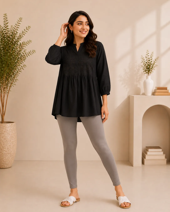 E Skin Cotton Lycra Ankle-Length Women’s Leggings – 4-Way Stretch