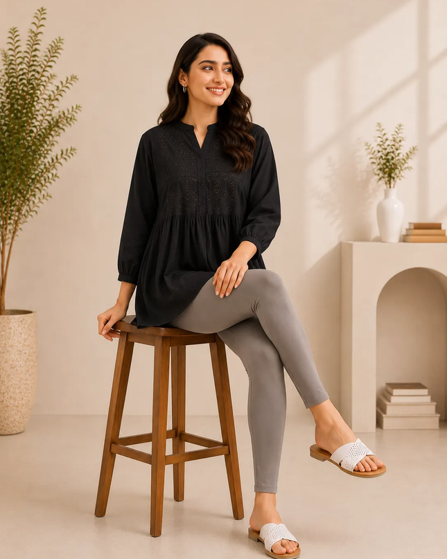 E Skin Cotton Lycra Ankle-Length Women’s Leggings – 4-Way Stretch